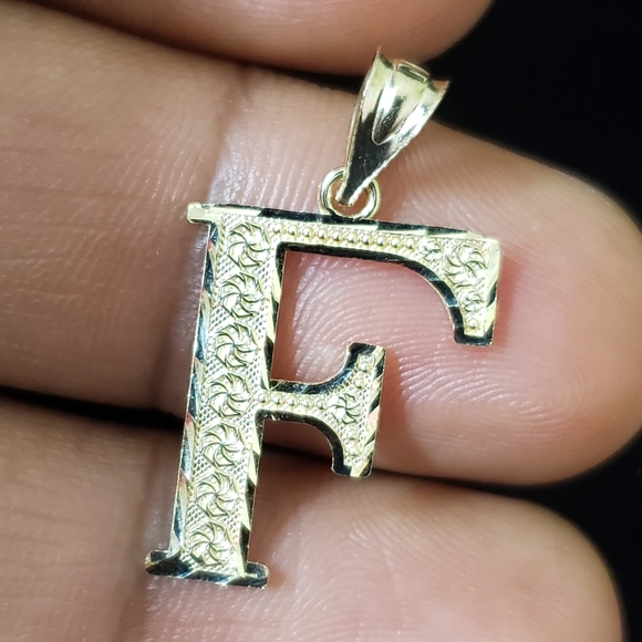 10kt Gold Letter F Pendant - Picture 7 of 11